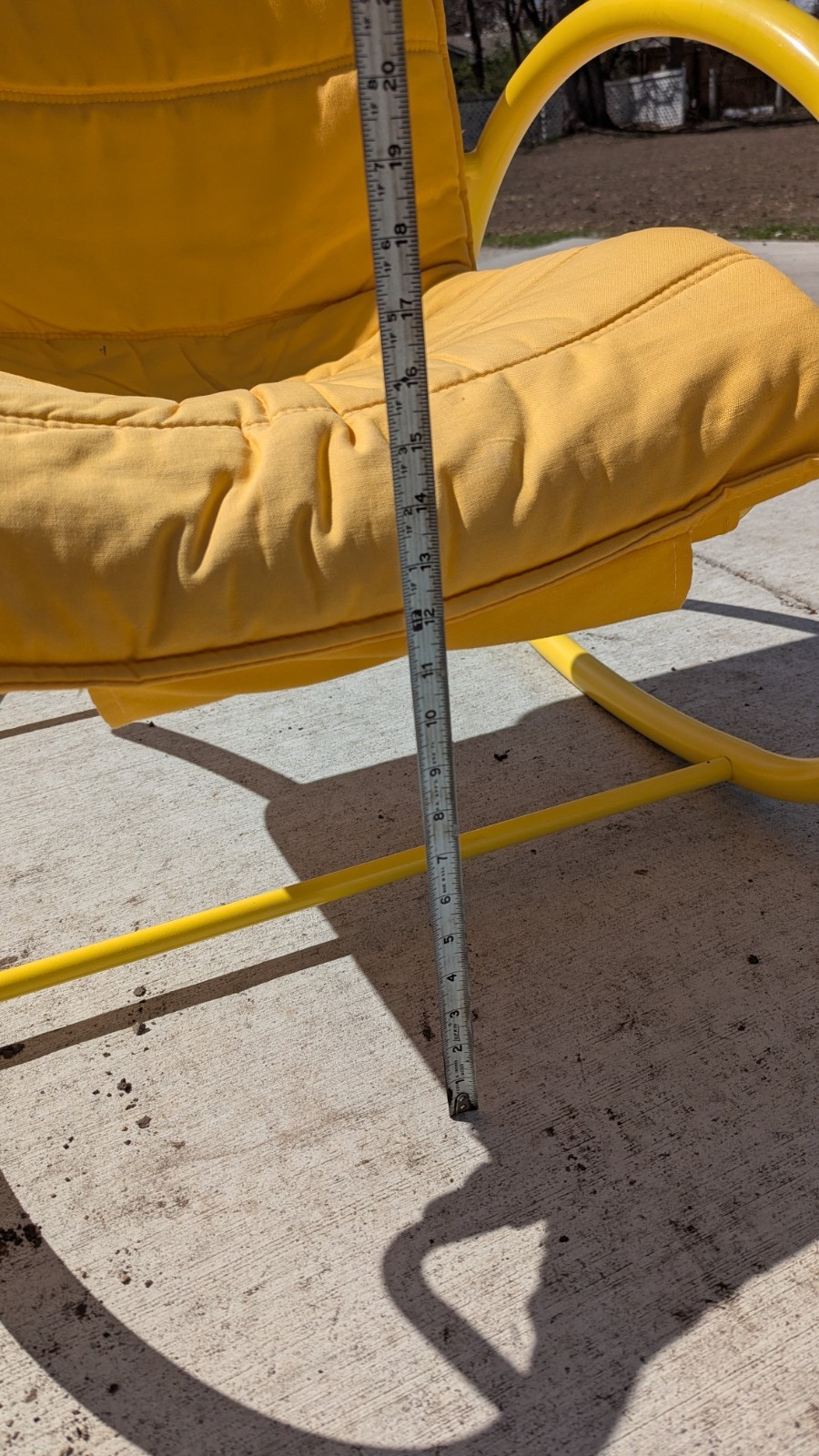 Vintage Post Modern Memphis Ellipse Rocker By Les Amisco Lemon Yellow Space Age