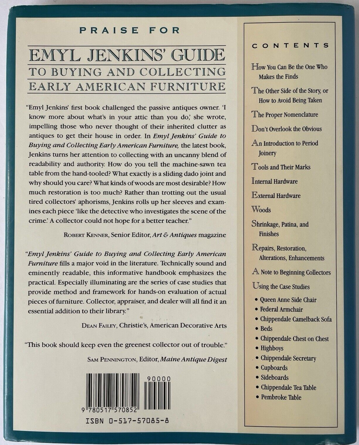 Emyl Jenkins’ Guide to Early American Furniture 1st Ed. 1st Print HC/DJ Antique