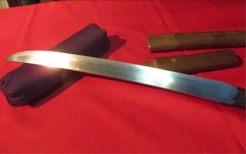 Wakizashi 脇差 “ Kunimune ” 宇多国宗 Japanese Real Sword 32.1 cm Shirasaya Antique