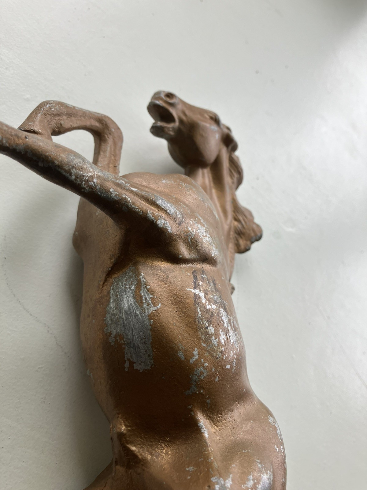 Antique bronze patina rearing heavy cast horse kilo patinised 6os3