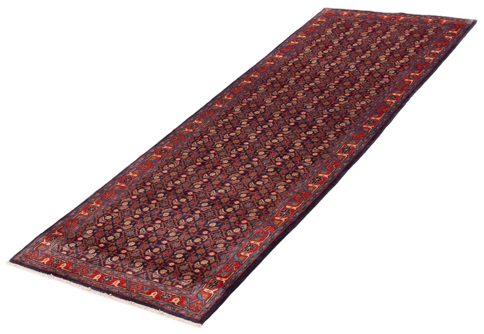 3’6″ x 10’2″ Vintage Hand-knotted Runner Rug Traditional Oriental Wool Carpet