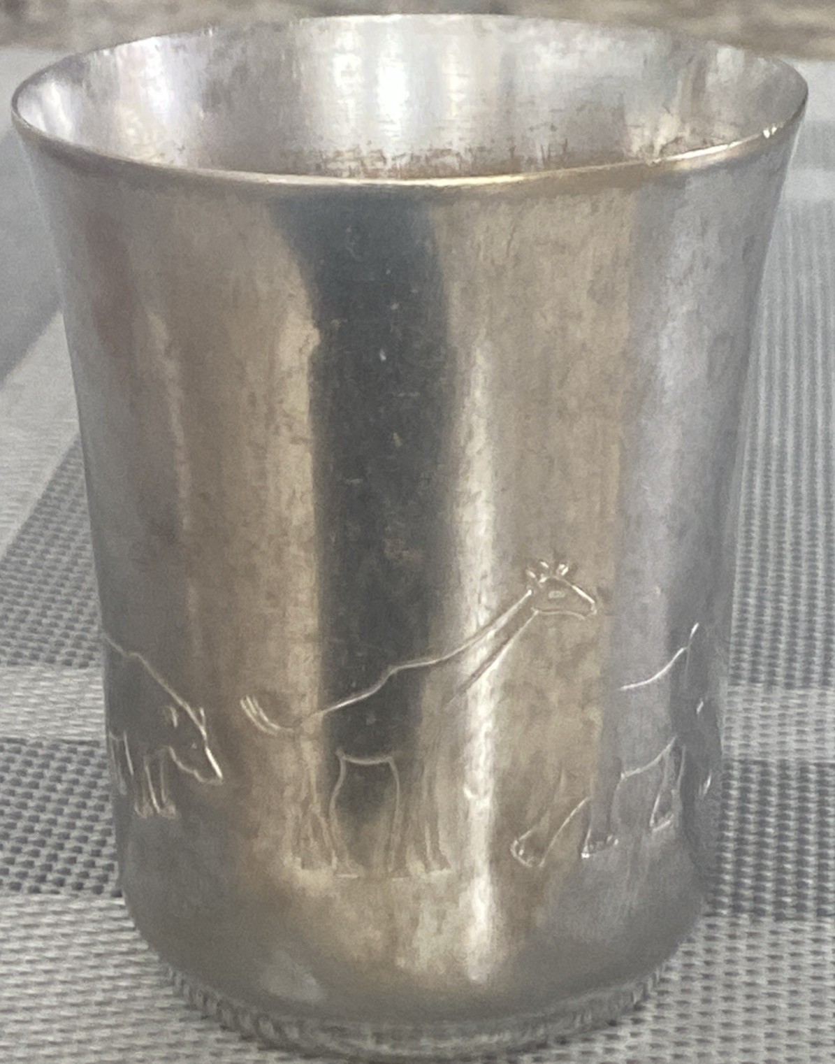 Vintage Napier Silver Plated Child’s Cup, Engraved Animal Design, Nursery 6 Oz