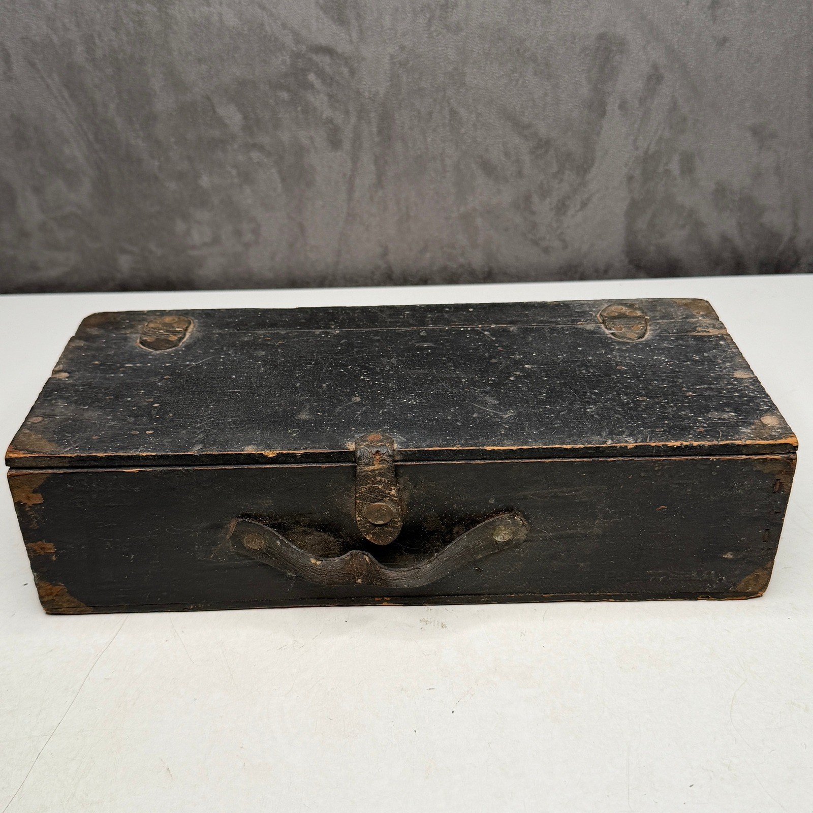 Kraft Cheese Box Vintage Tackle Box Unisex OS Black Wood Primitive Rustic DIY