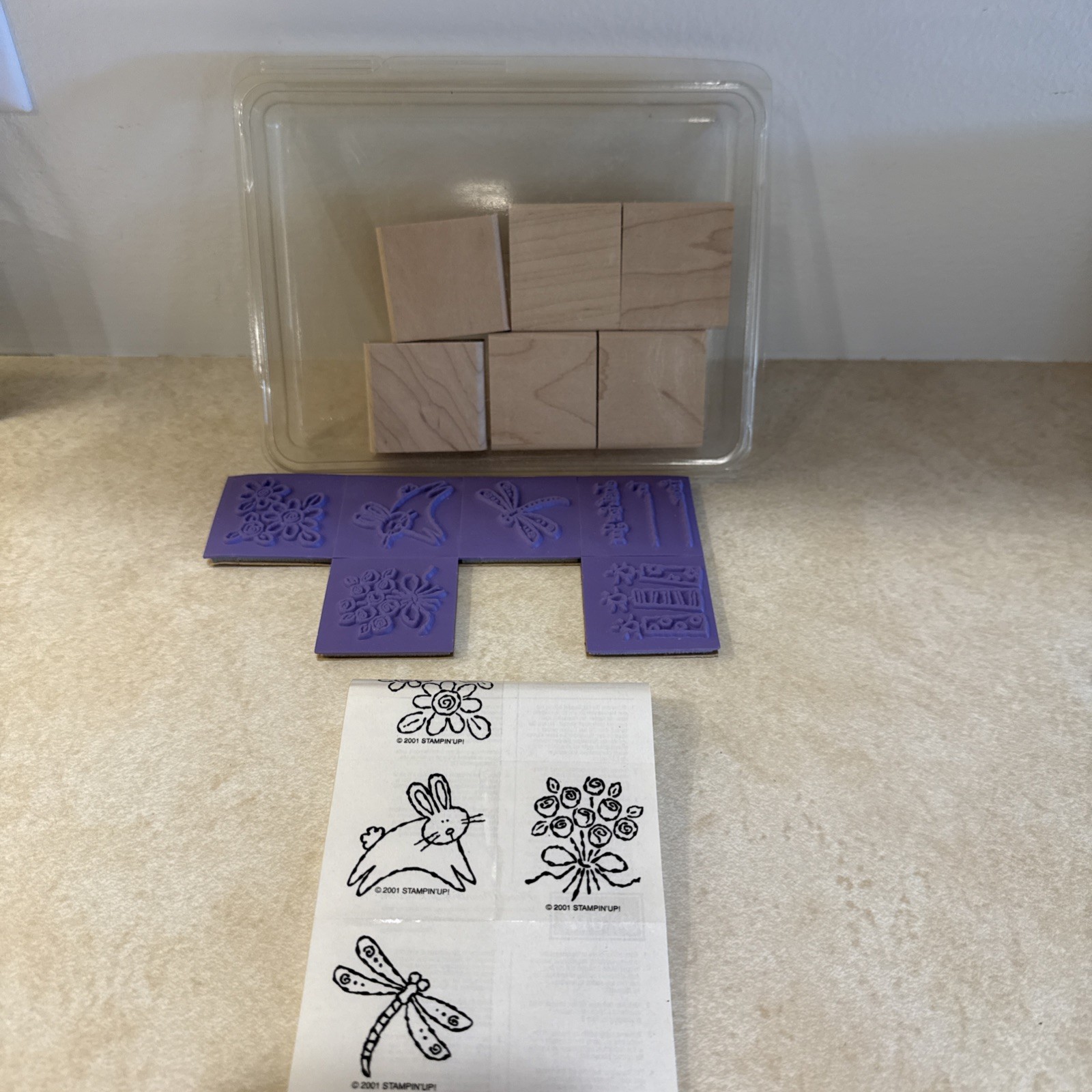 2001 Tags & More Stampin Up Set of 6 Rubber Stamps