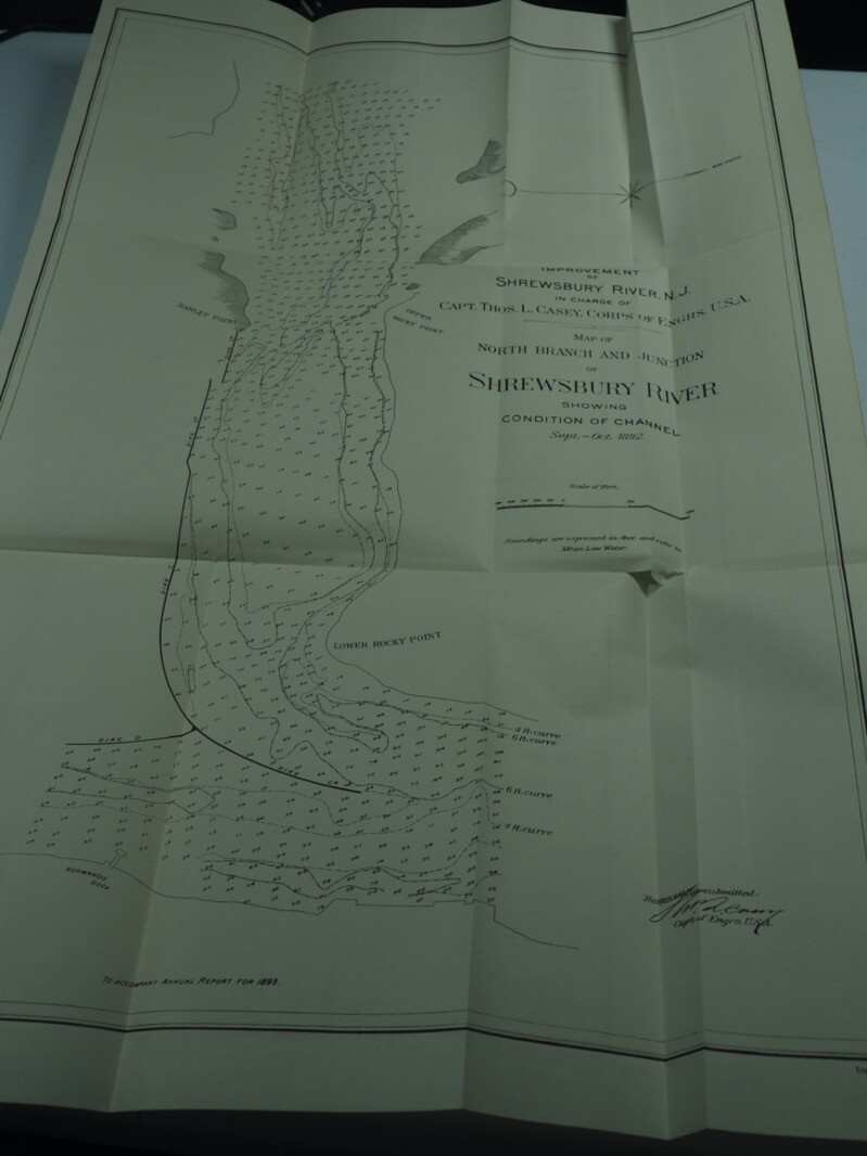 Antique Map, “Improvement of Shrewsbury River, N.J…..”