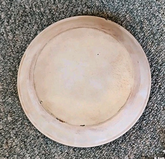 ANTIQUE PRIMITIVE BENNINGTON GLAZED CROCK STONEWARE PIE PLATE/SHALLOW DISH 9.25″