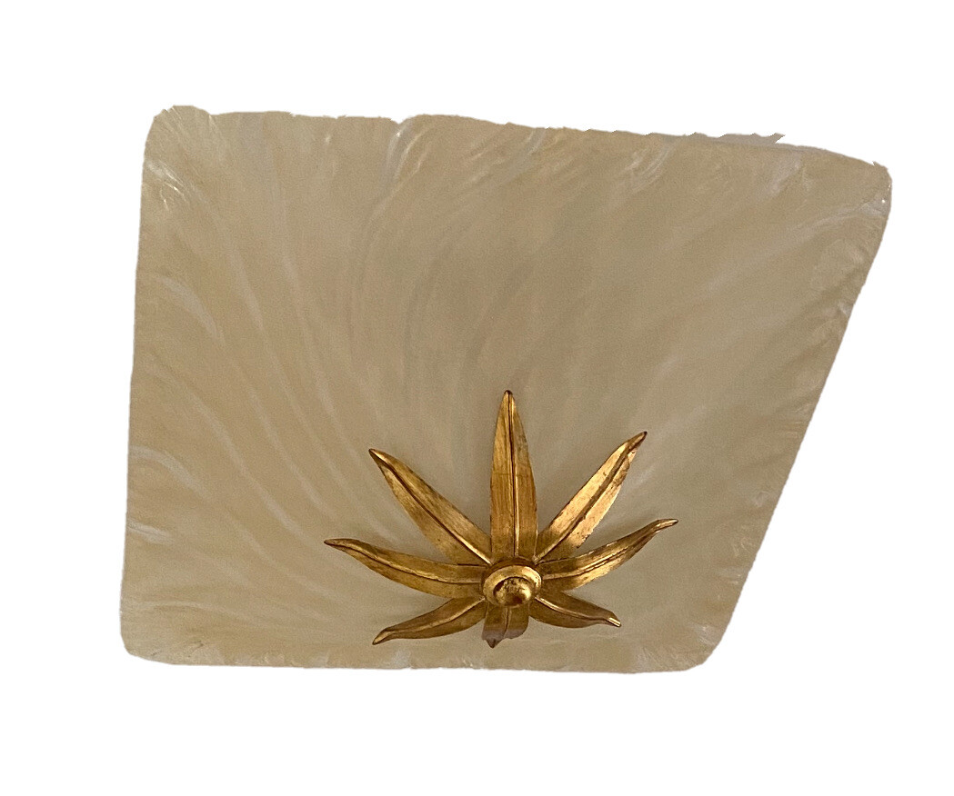MURANO Art Glass Palm Beach Semi Flush Mount Chandelier Ceiling Light 18” Italy