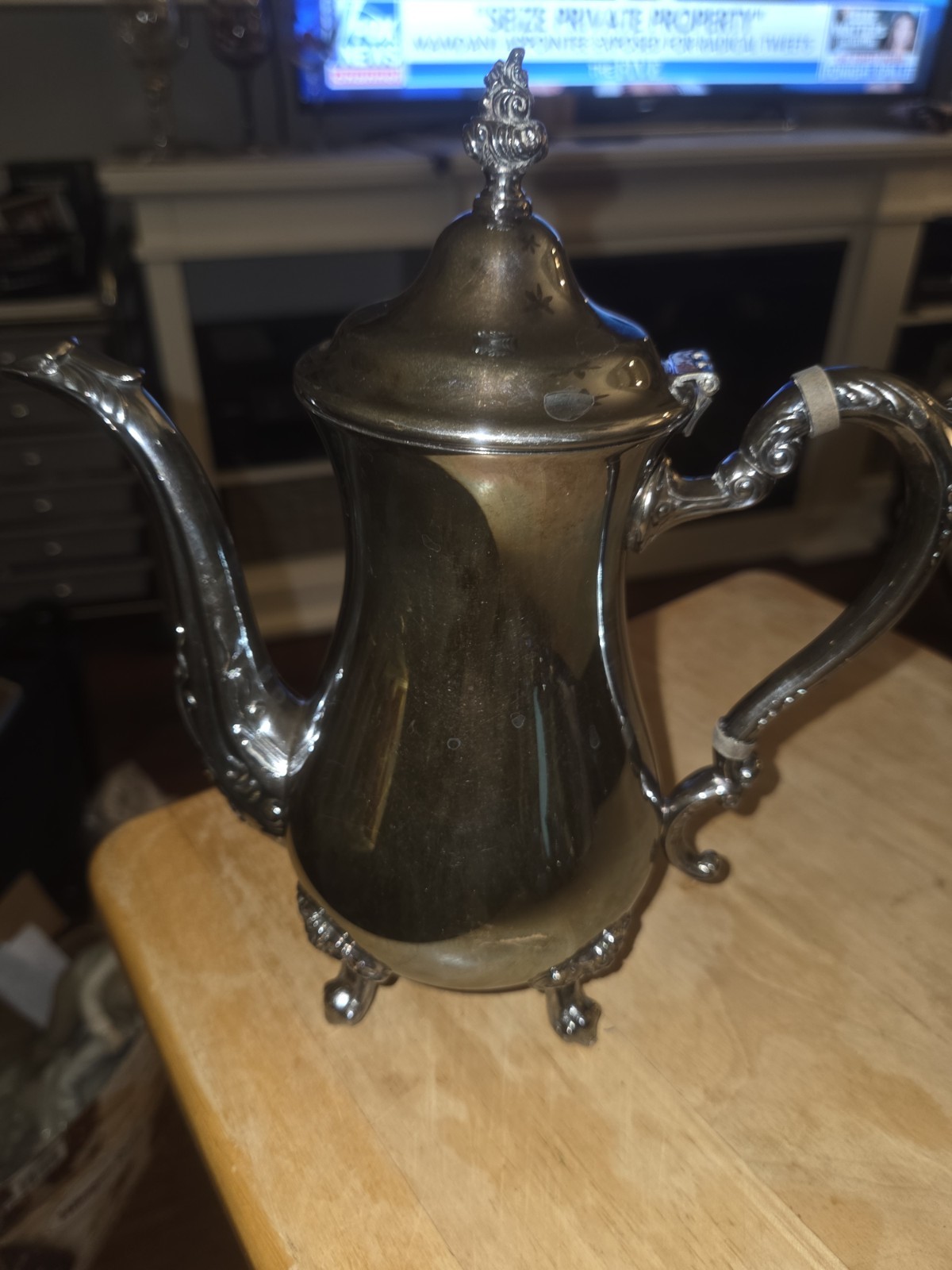 E.P. Silver Serving Set – Tray, Coffee Pot, Sugar Bowl, Creamer