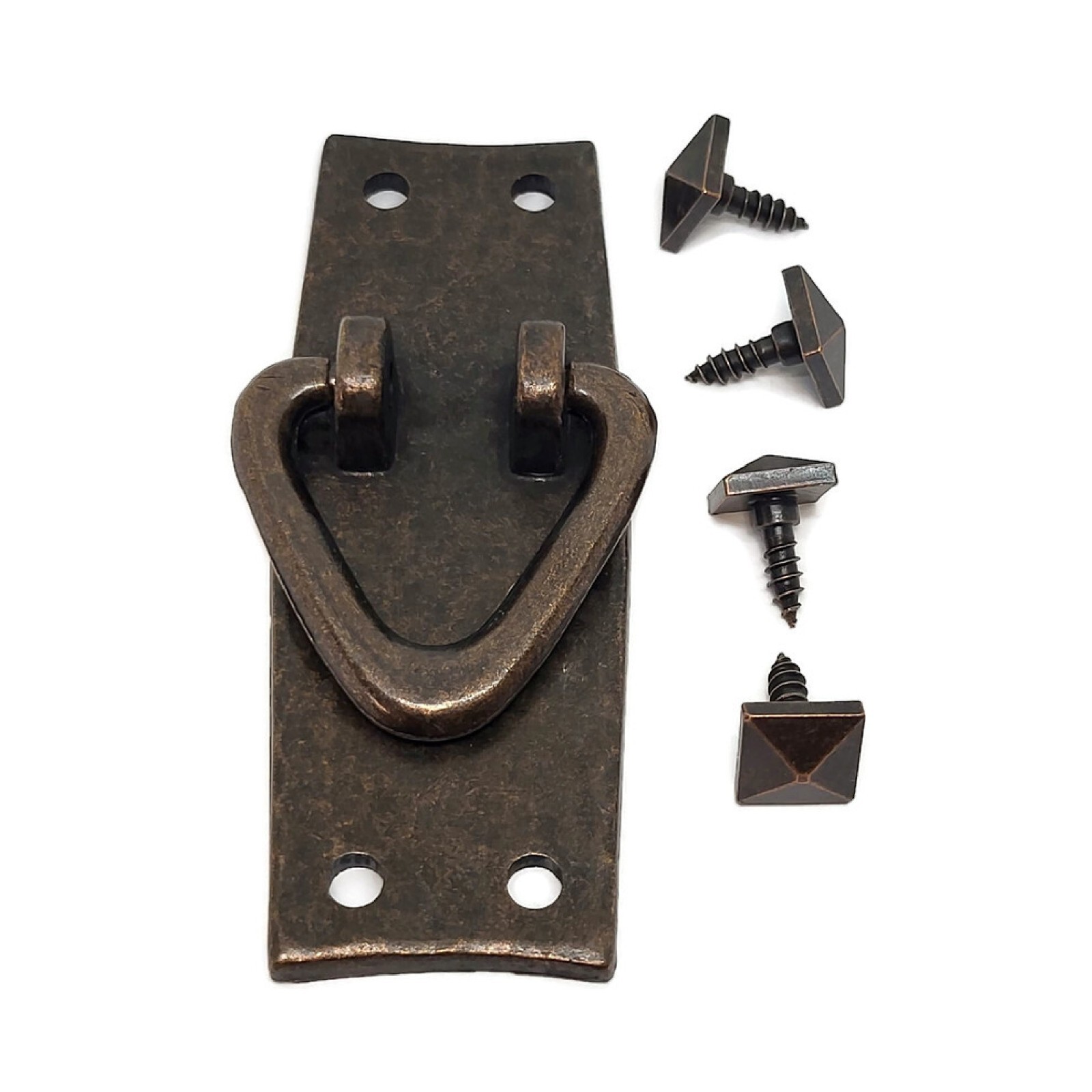 Hammered Brass Drawer Pull Mission -Arts & Crafts Antique Copper Finish Vintage