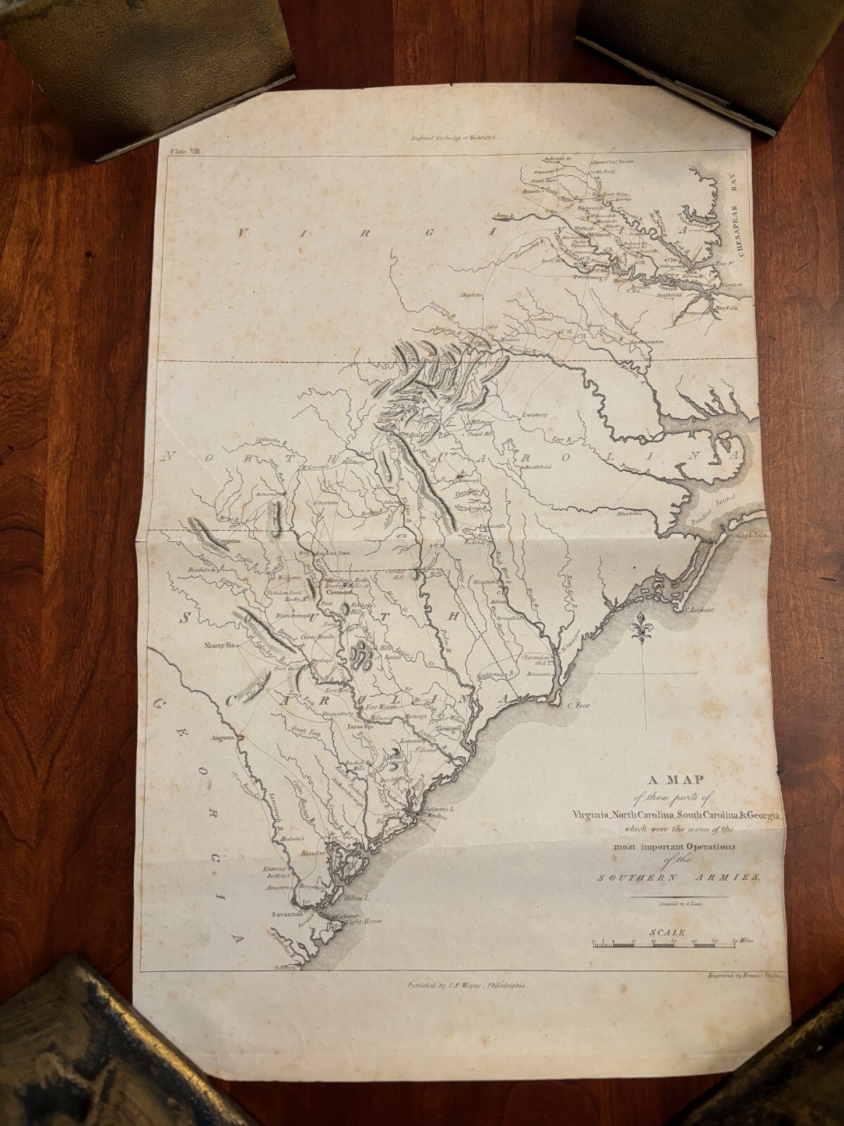 1807 Map of Parts of Virginia, North Carolina, South Carolina & Georgia MARSHALL