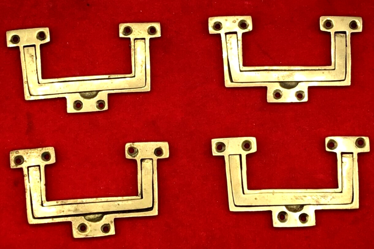 Recessed Solid Brass – Handle in Handle Cut out – set of 4 – 3 3/4″ x 2 1/8″