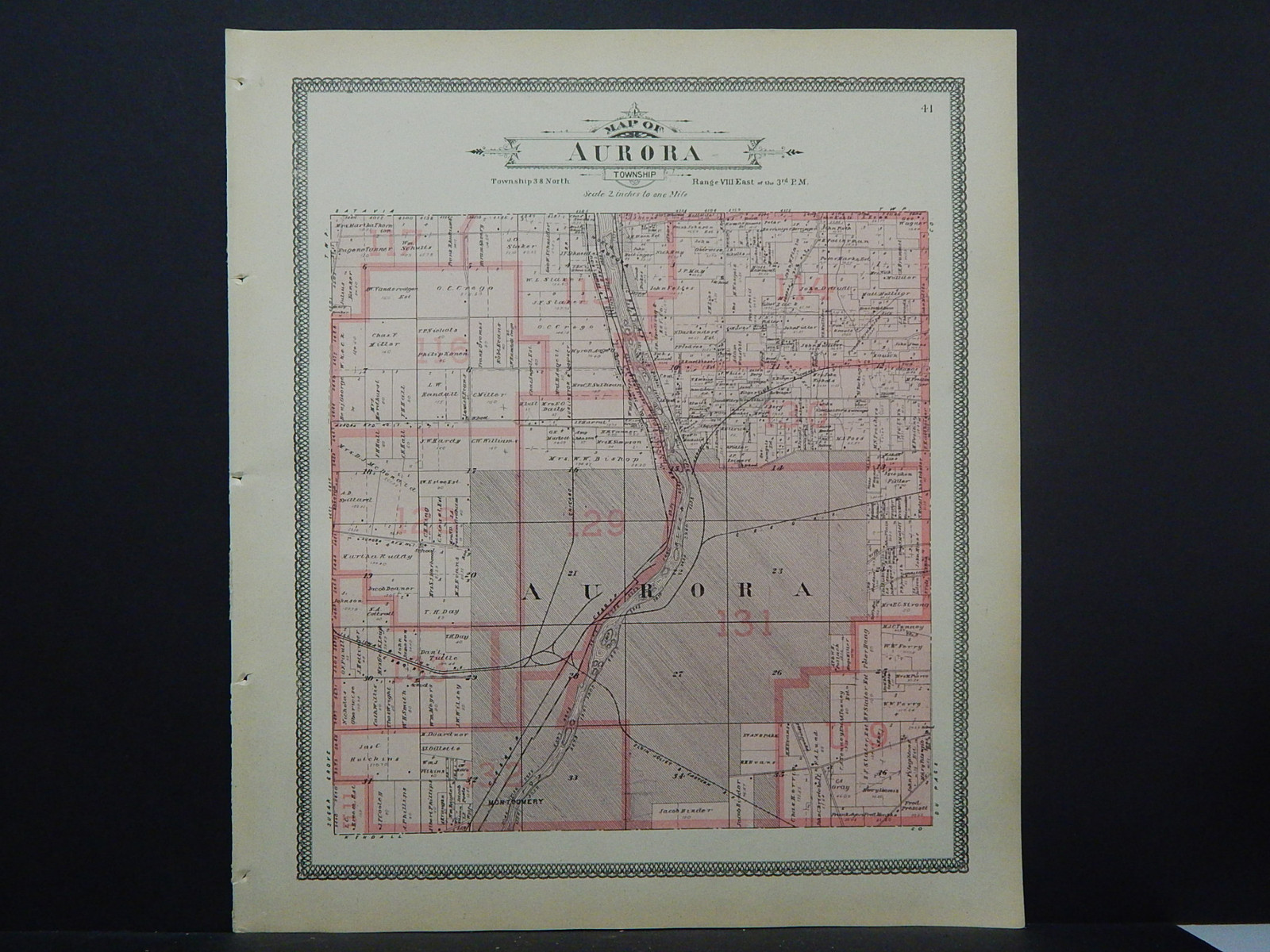 Illinois, Kane County Map, 1904 Township of Aurora L16#93