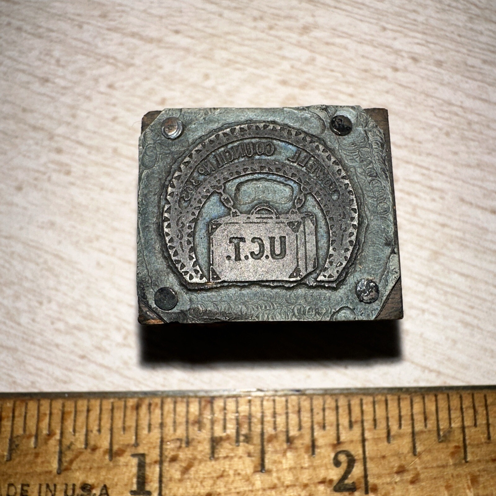 Printing Block “ U.C.T. Lowell Council No 365 “