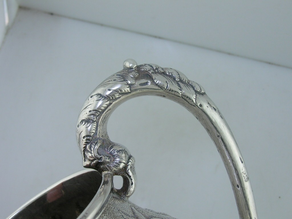 Early Sterling Silver A.E. Warner Milk Jug Pitcher – Repoussé – Baltimore c.1840