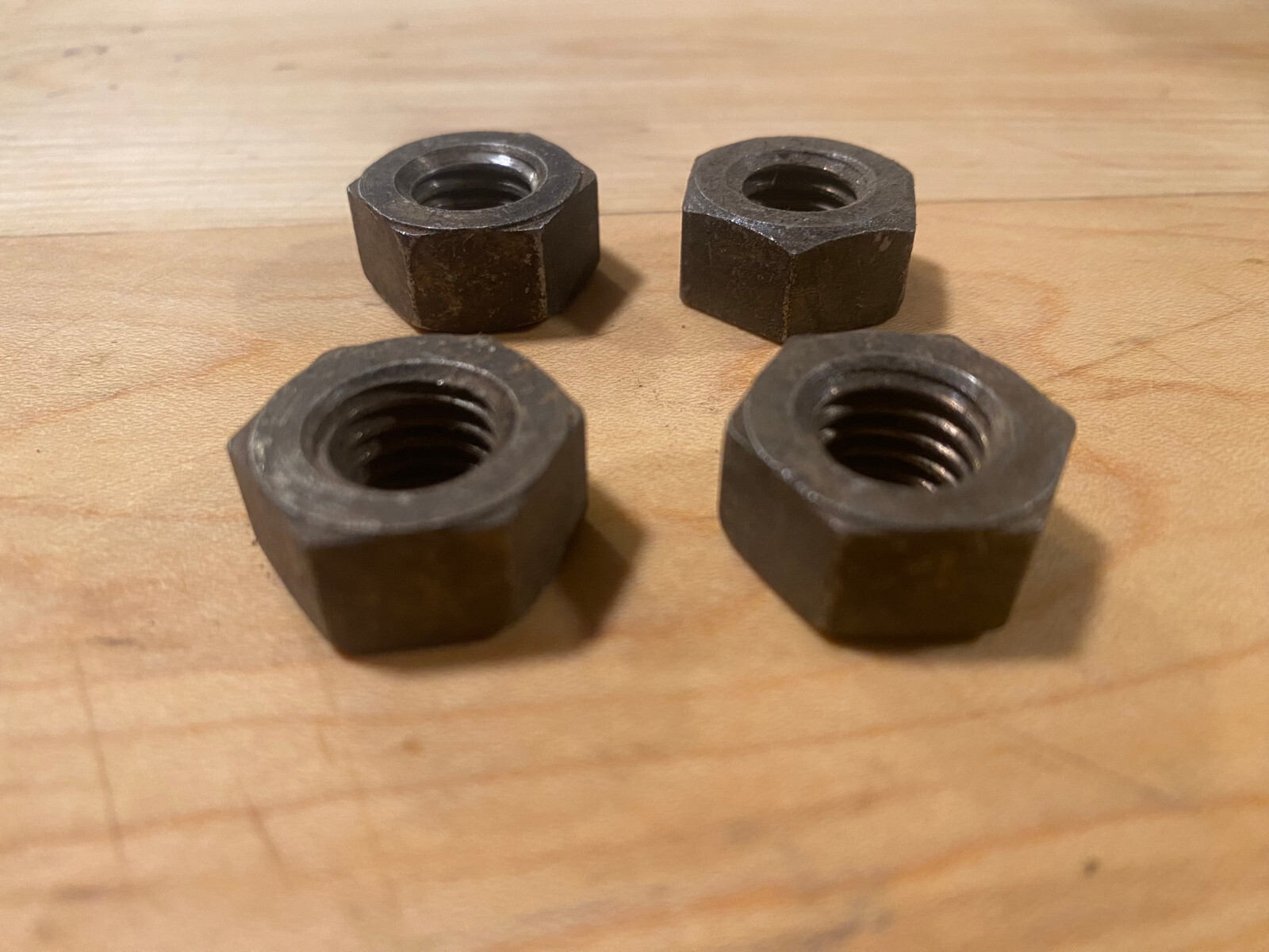 4 VINTAGE RECLAIMED CRUSTY HEX NUTS 1/2″ NC for ANTIQUE RESTORATION/REPAIR