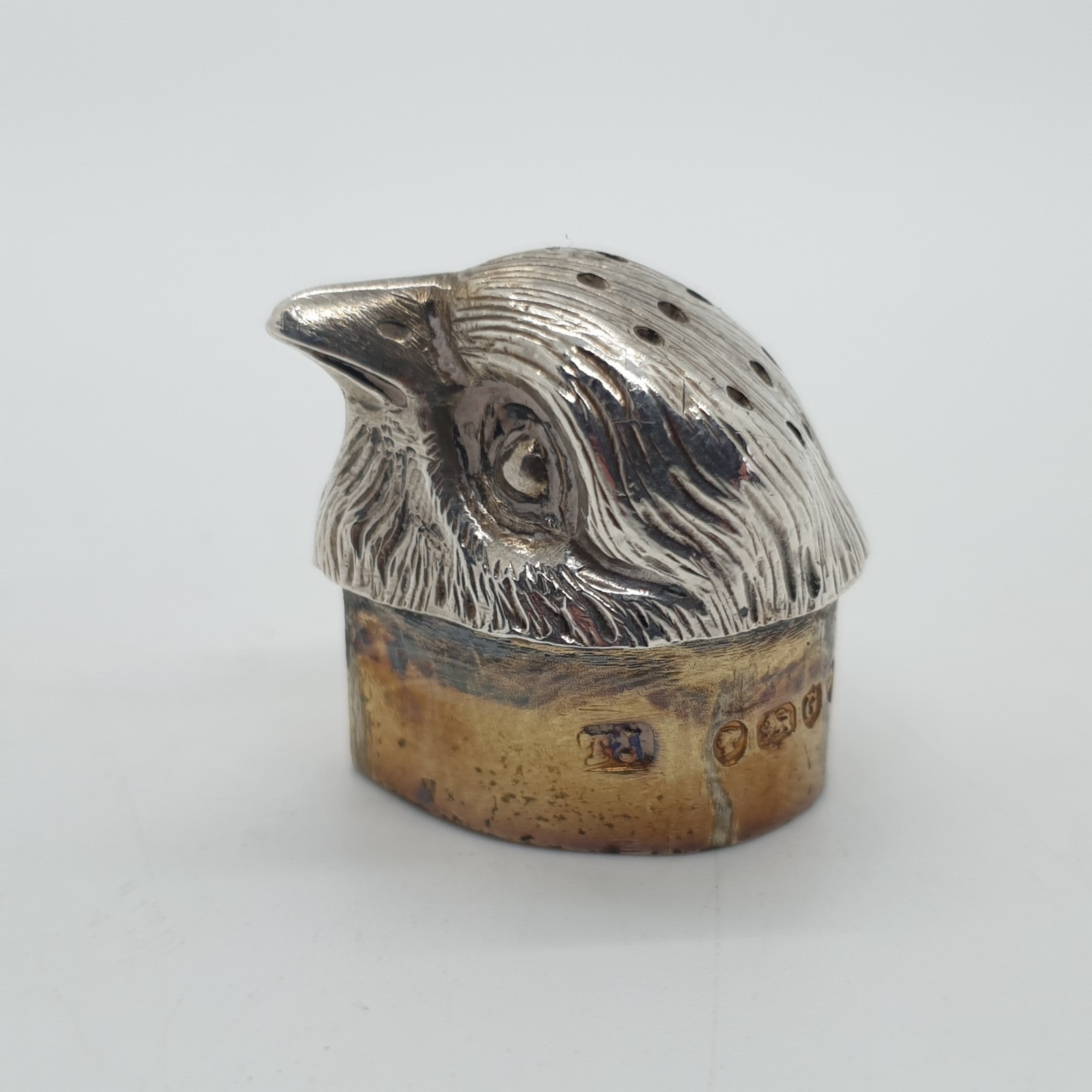 Victorian Sterling Silver Chick Pepper Pounce Pot by Thomas Johnson II 1882