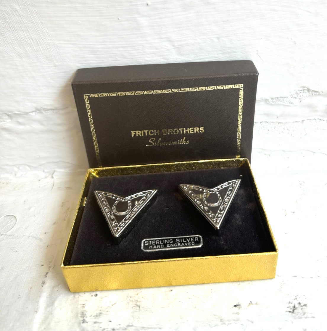 Fritch Brothers Sterling Silver 1-3/8″ Hand Engraved Collar Tips – BRAND NEW