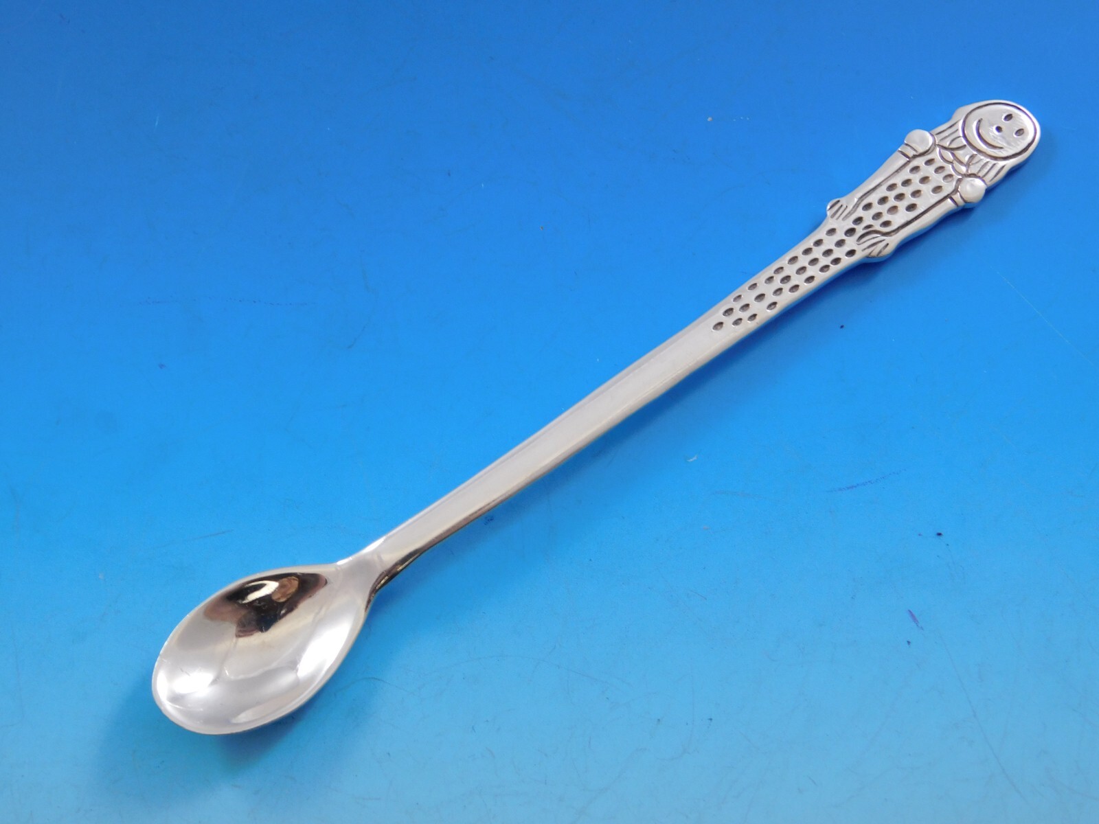 Emilia Castillo Mexican Sterling Silver Infant Spoon with Girl Figure 6 1/2″