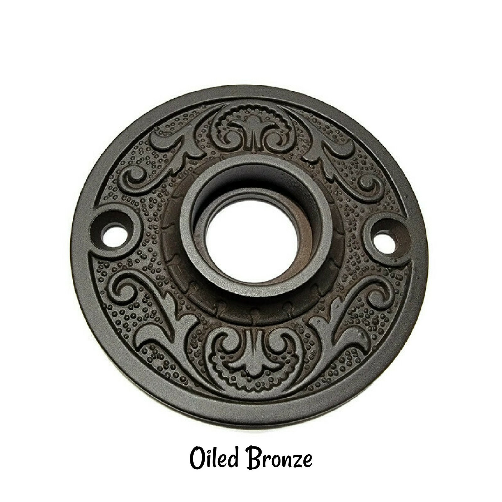 ORNATE DOOR ROSETTE,DOOR PLATE,ROUND,VICTORIAN DESIGN, Oiled Bronze