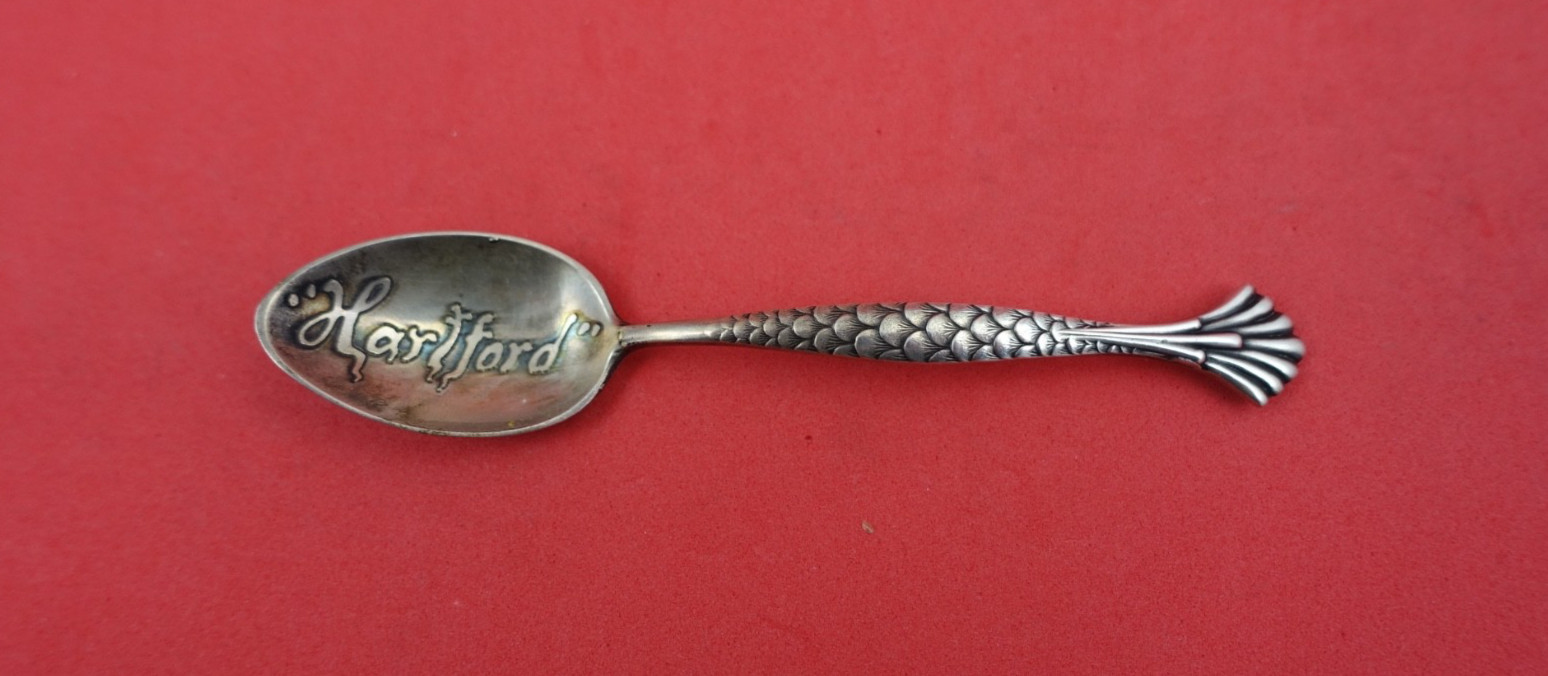 Pattern Unknown by Shiebler Sterling Demitasse Spoon w/ fan “Hartford” 4 1/8″