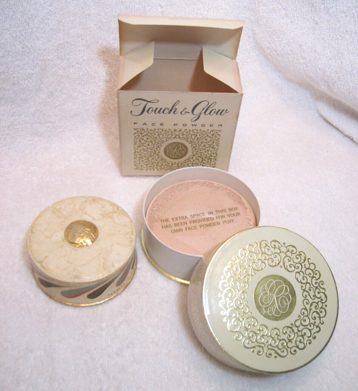 Vintage YARDLEY Bee & REVLON Touch & Glow Face Powders *Set/2 *1940-50