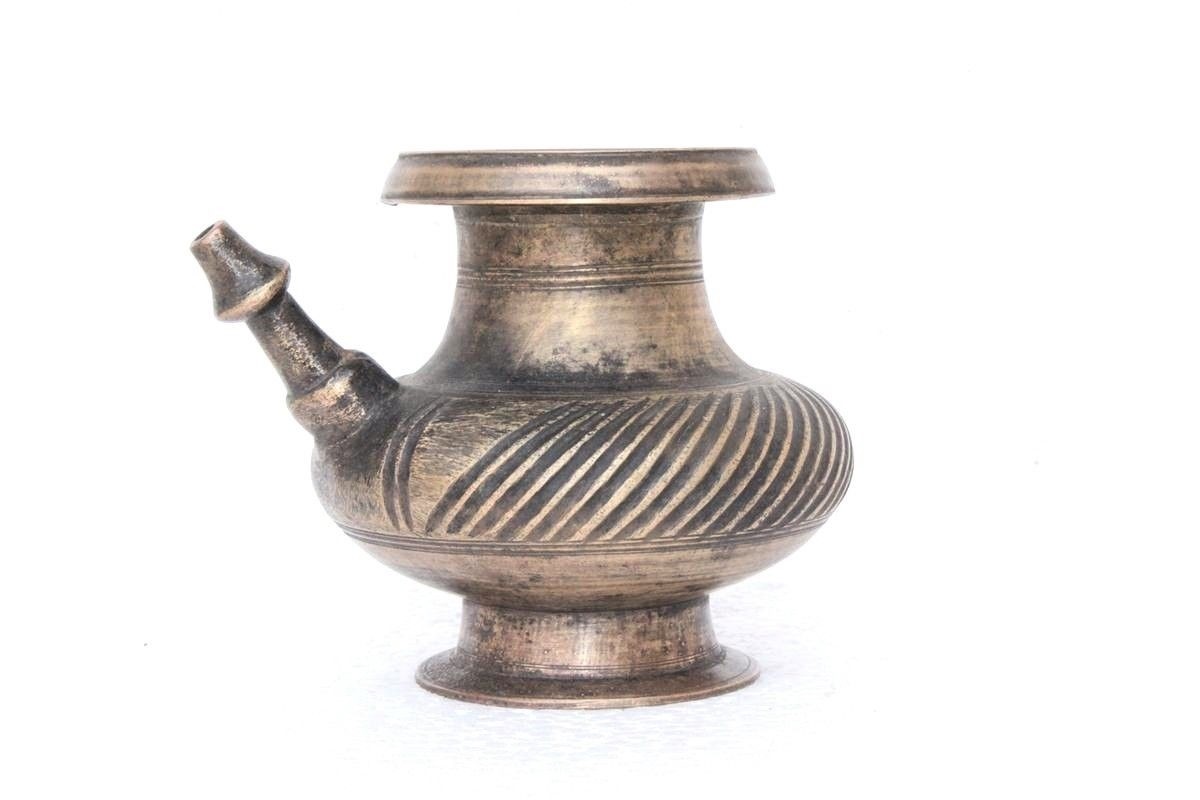 Brass Holy Water Pot Old Vintage Antique Decorative Collectible