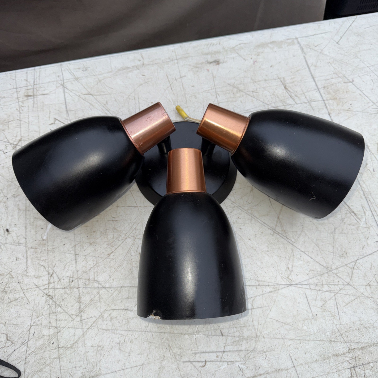 MCM Black Copper Wall Sconce Original 1960’s Light Fixture By Starlight