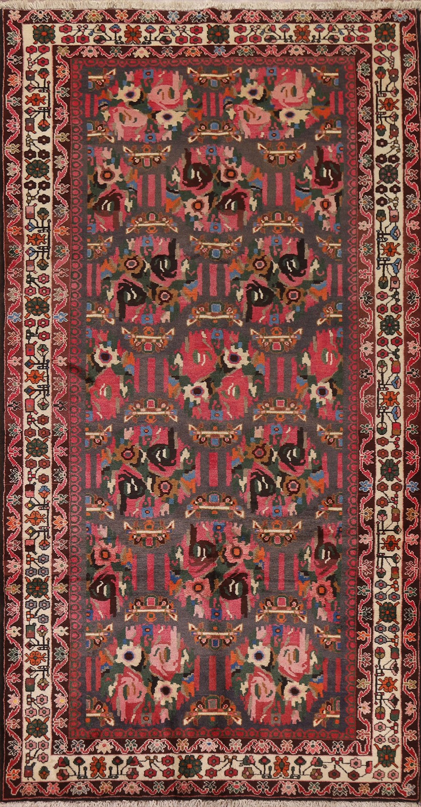 Vintage Traditional Area Rug 5×10 Hand-knotted Wool Gray Carpet for Any Room