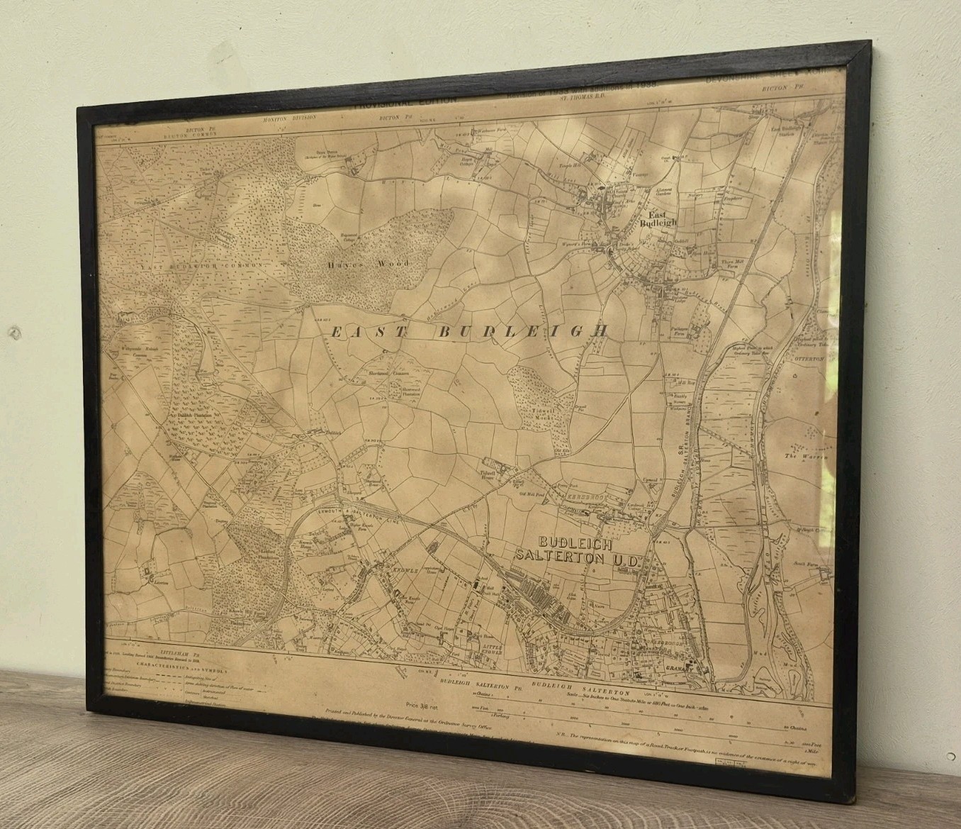 ANTIQUE VINTAGE MAP EAST BUDLEIGH DEVONSHIRE 1938 18″
