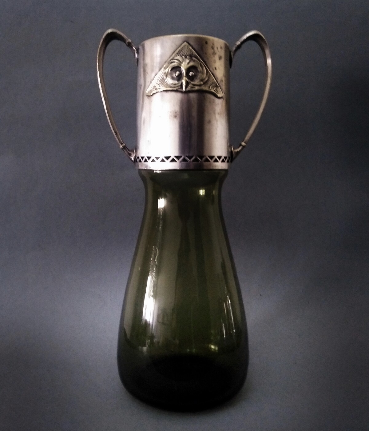 Secessionist/jugendstil Argentor/Loetz Witwe mounted vase 1905 design Hans Ofner