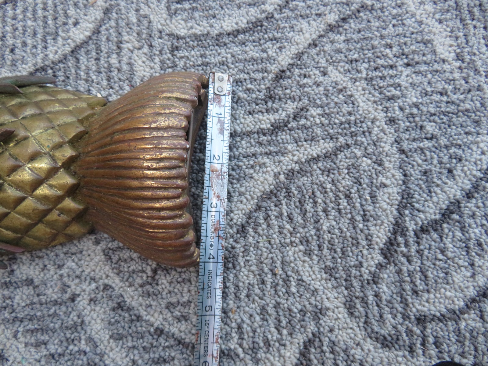 VINTAGE Solid Brass PINEAPPLE Door Knocker Heavy Duty Mid-Century 6″ x 4″