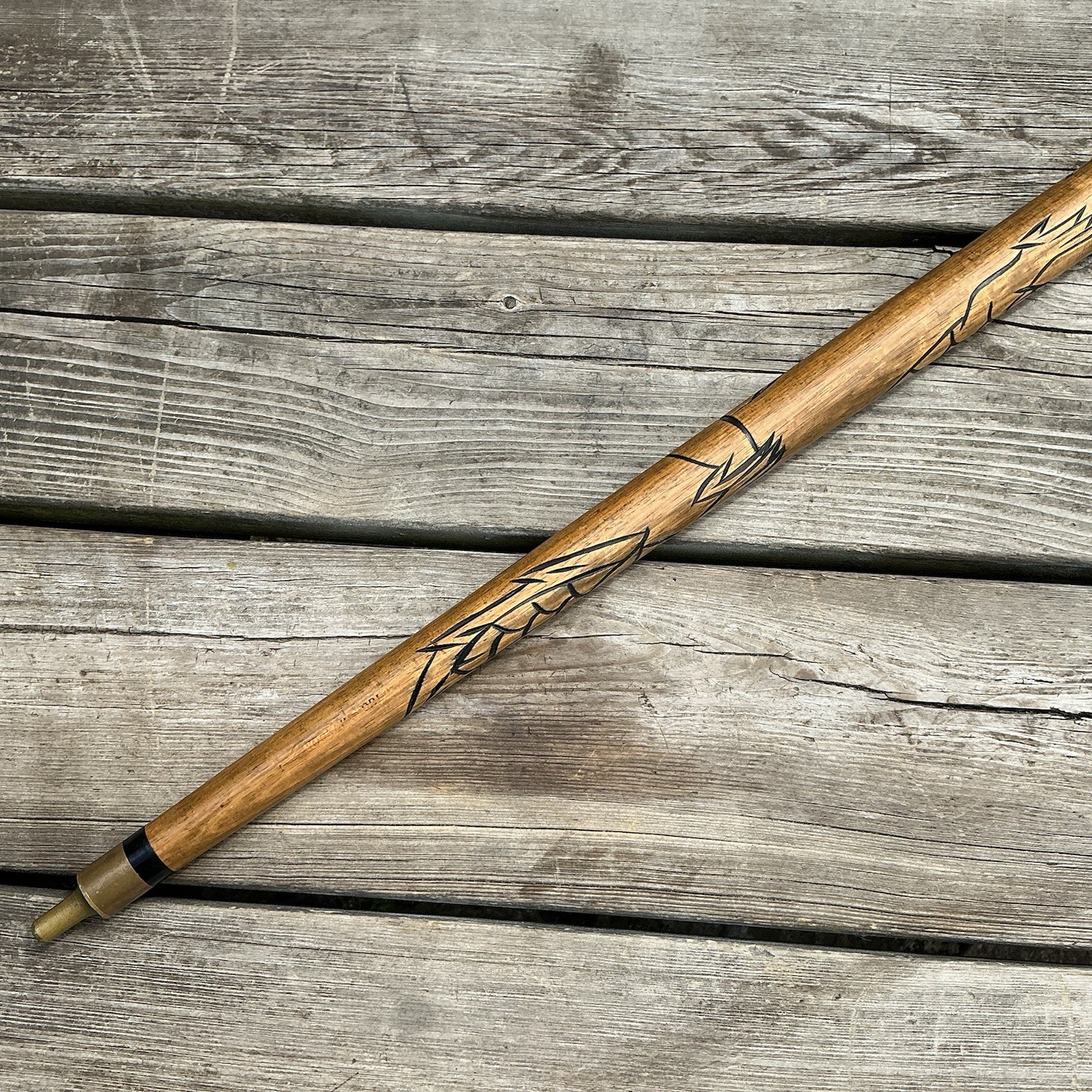 Vintage Walking Stick With Concealed Billiard Snooker Cue 33.5” (57” Assembled)