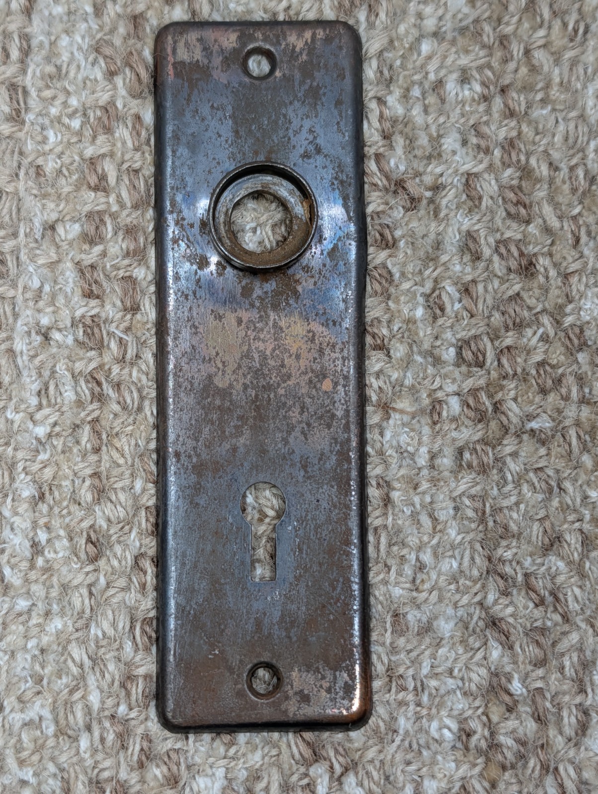 1 5/8″ x 5 1/2″ Antique Stamped Steel Door Knob Plate