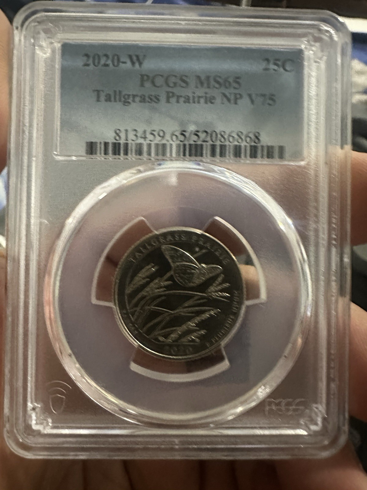 2020-W Tallgrass Prairie MS65, US Quarter V75 Privy Mark Very Low Minted