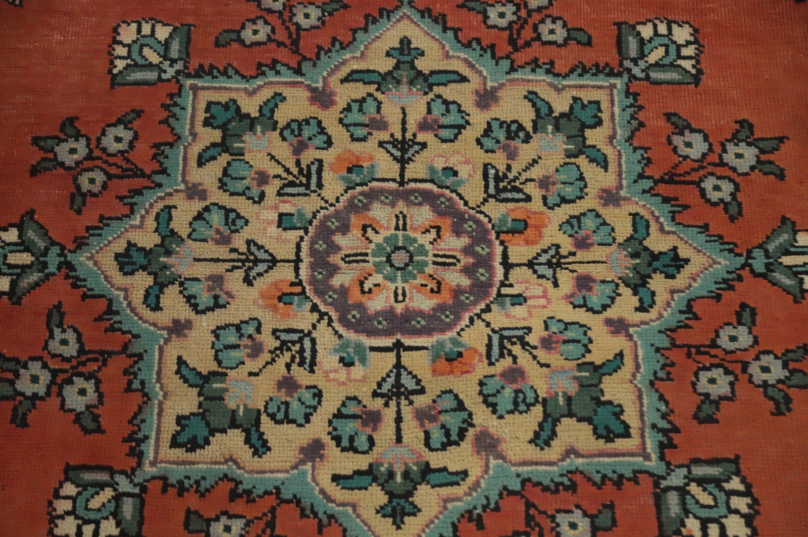 Geometric Wool Orange Over-Dyed Traditional Hand-knotted Foyer Rug 3×5 Carpet