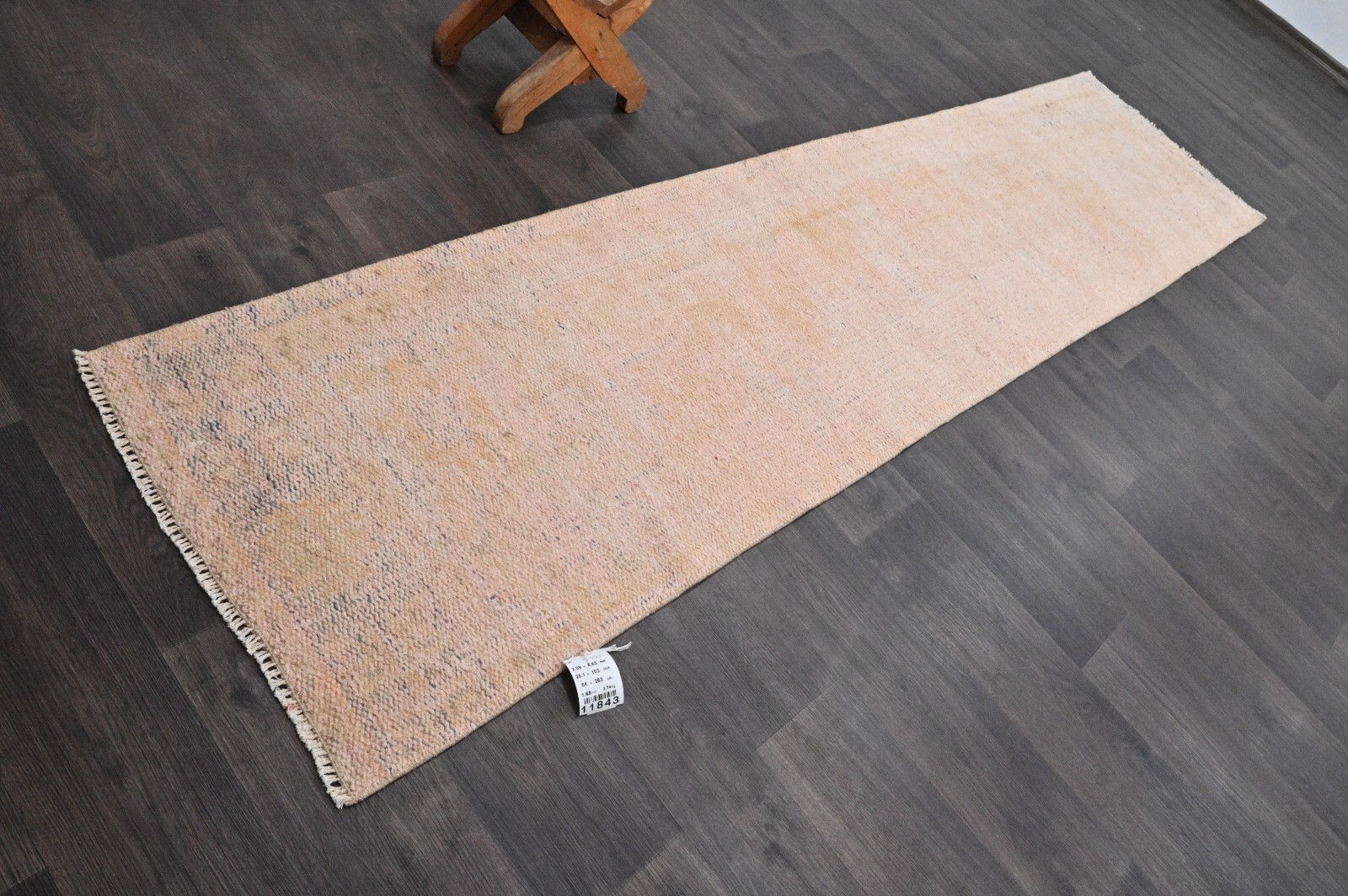 Vintage Turkish Runner Rug 2x9ft Wool Anatolian Handmade Hallway Oushak PINK