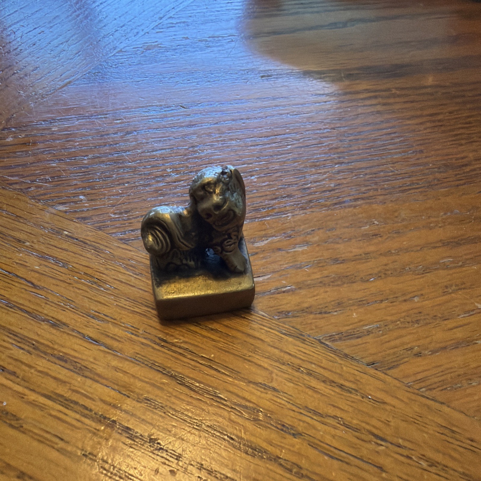 Chinese Bronze Seal Mythical Beast fu dog Lion Scholars Stamp 1700’s.