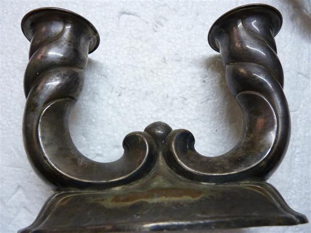 Pair Antique German Art Deco Silverplat Candlesticks 1930 Feinsilberauflage Hoka