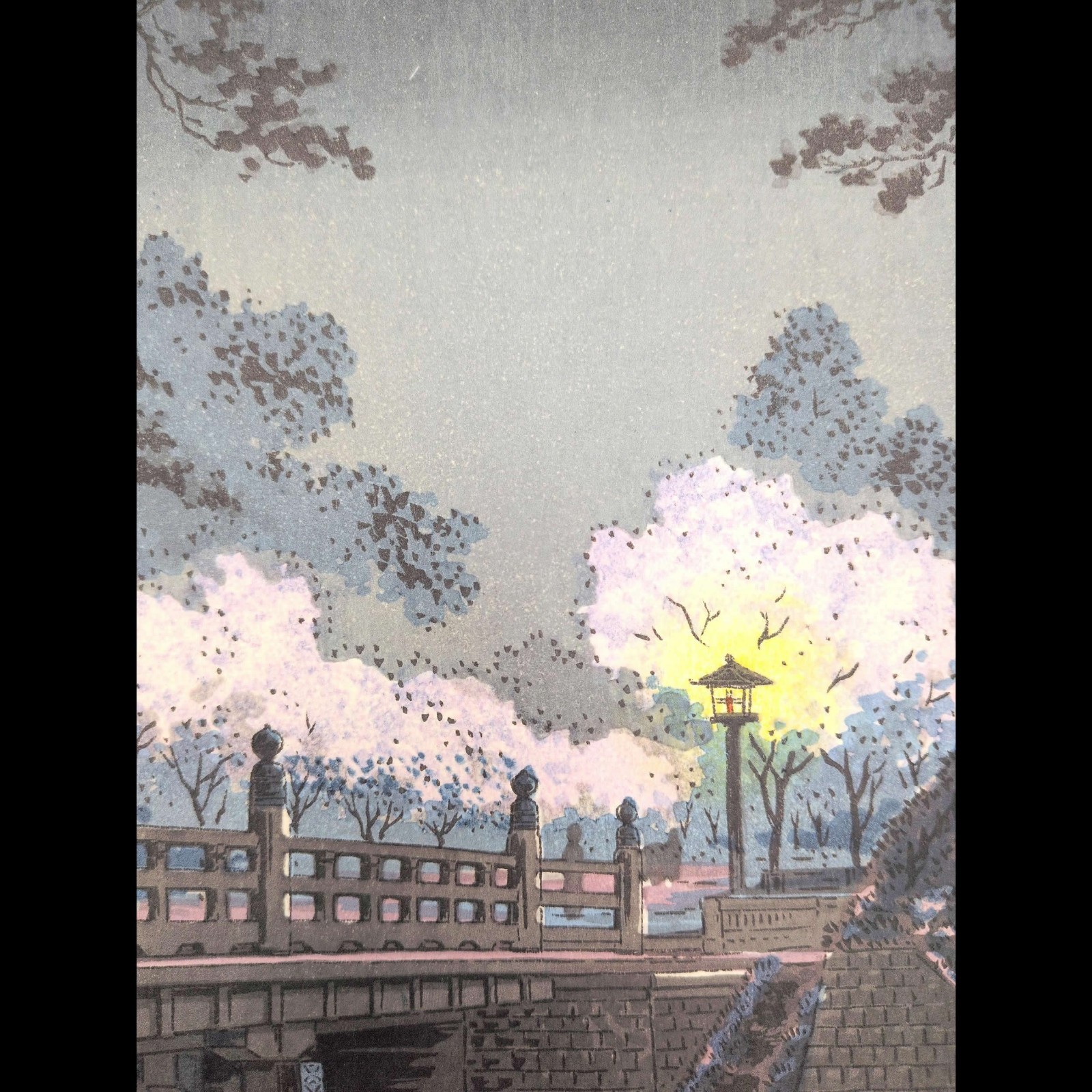 Tsuchiya Koitsu Benkei Bridge Woodblock Print Shin Hanga Seascape Doi Hangaten