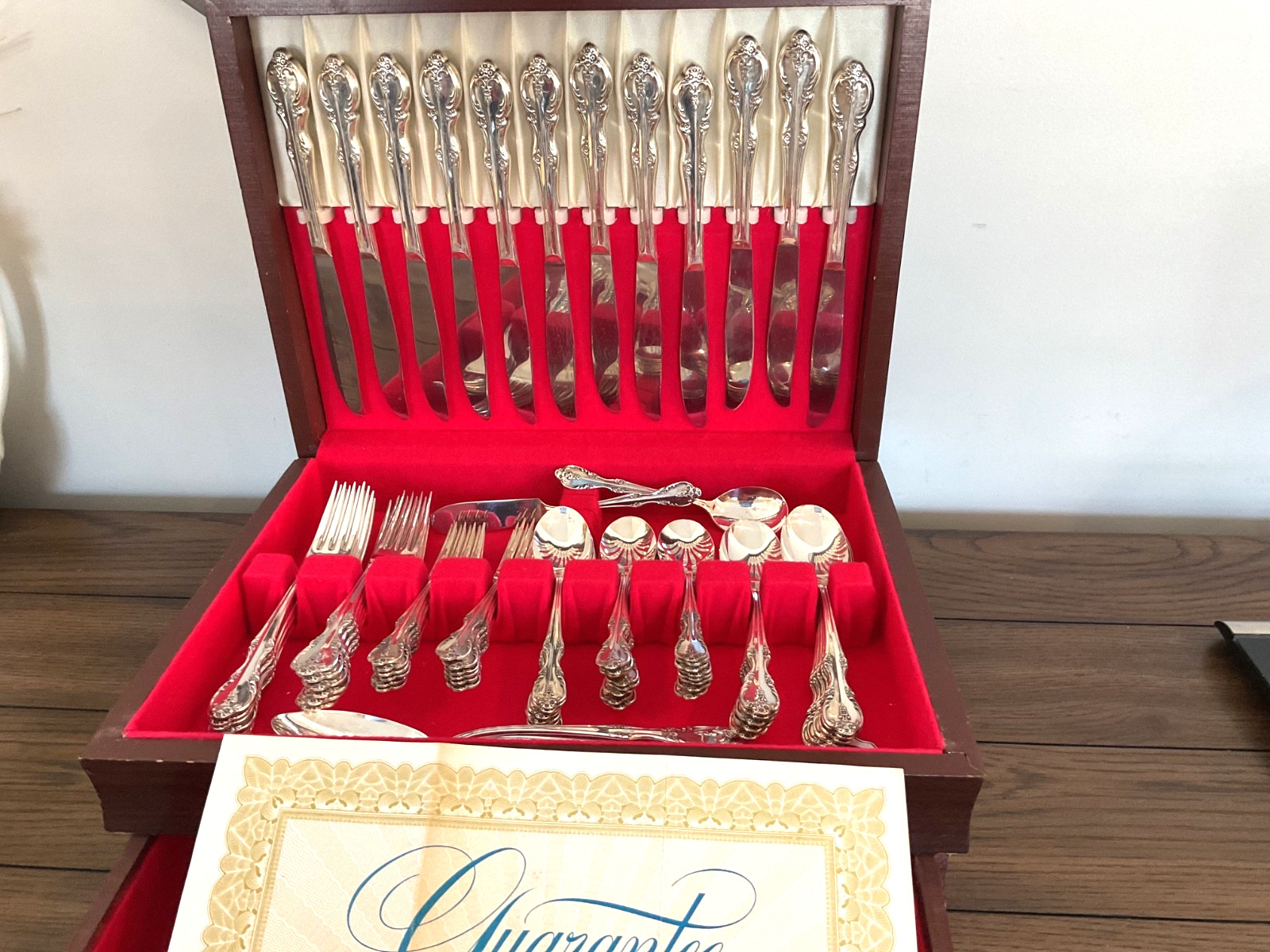 75 Pc. Rogers Silverplate Flatware w/ Case, ORLEANS Pattern, Beautiful Condition