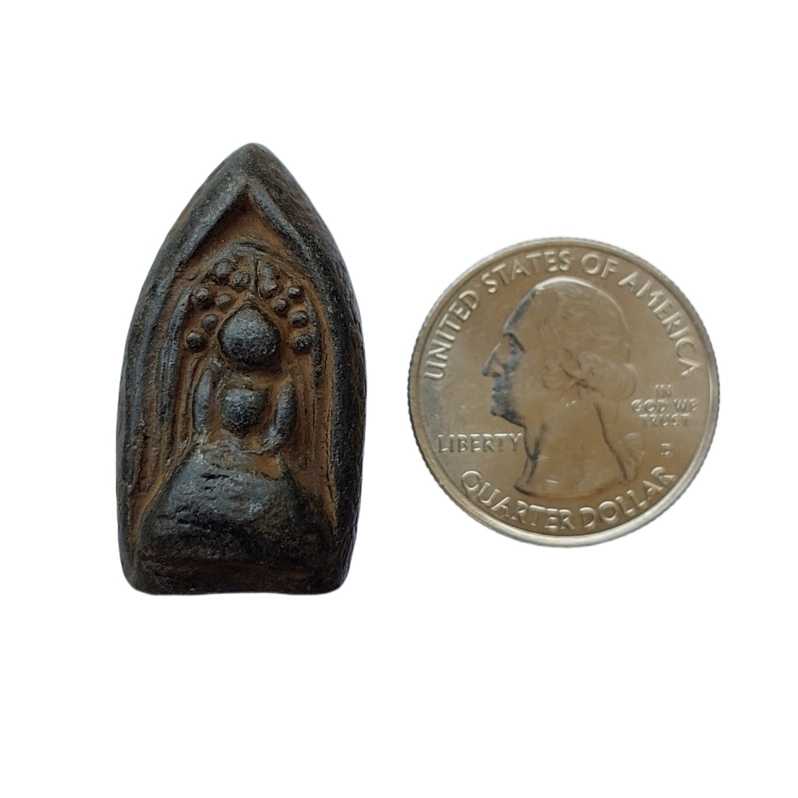 Buddha Phra Kring Khong Takhian Old Thai Amulet 22nd-23rd Buddhist Century