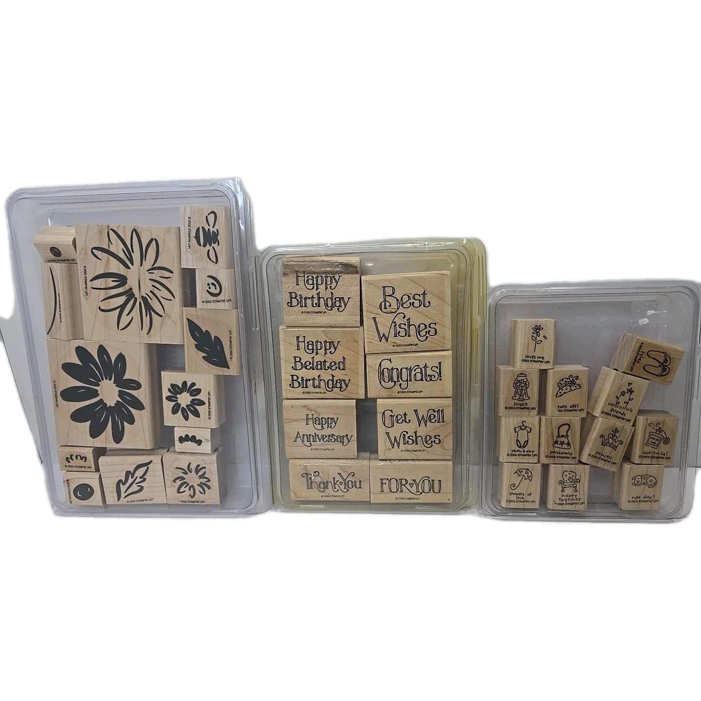 3 Sets of Stampin Up Stamps Little Love 1996 Favorite Greetings Definitely Daisy