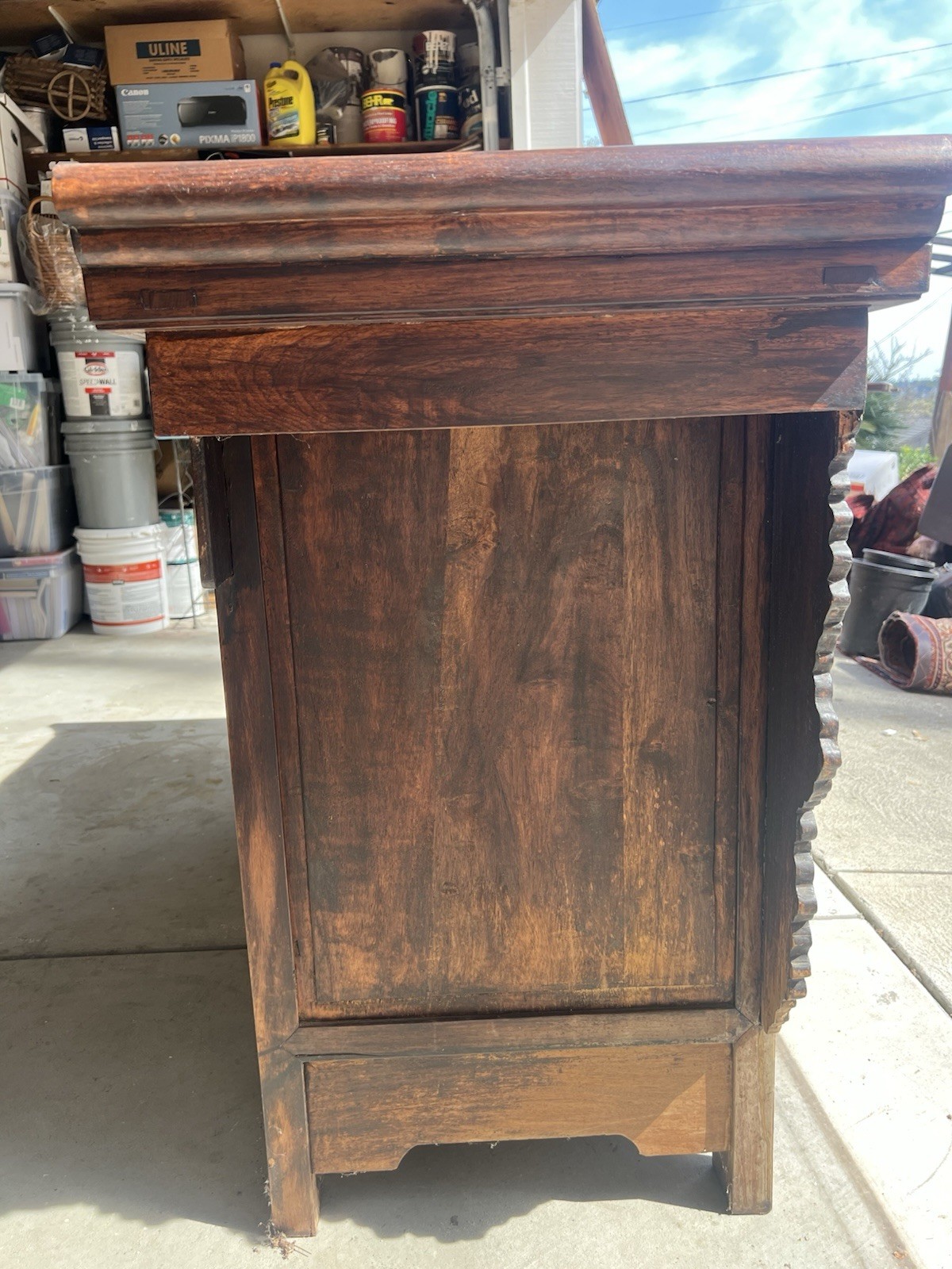 Antique Chinese Hongmu Altar Table w Intricate Dragon Carvings