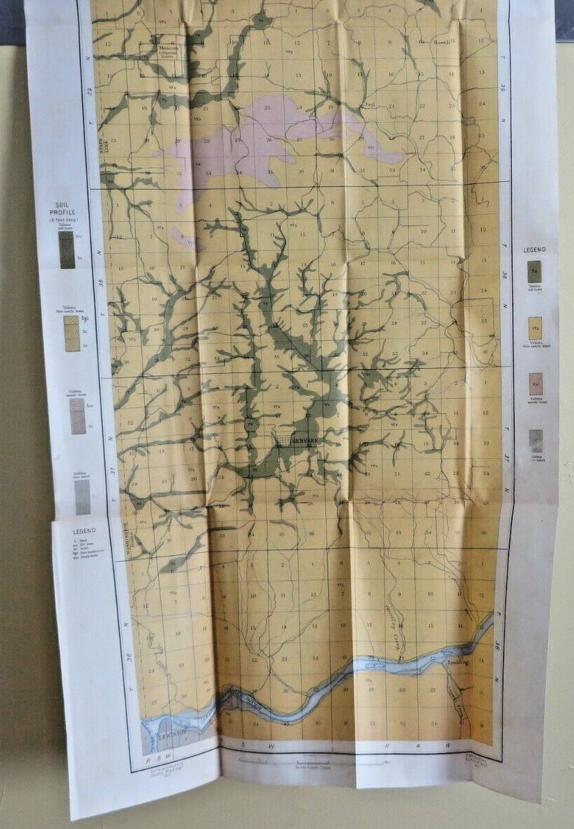 Antique Map 1902 Lewiston Idaho Area Moscow Howell Genesee Spalding #13185