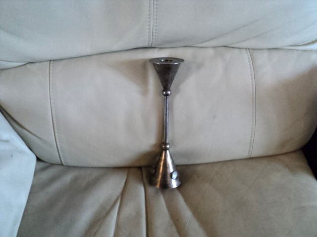 Vintage women’s suffrage movement? silver plated candlestick MISSING 3 STONES