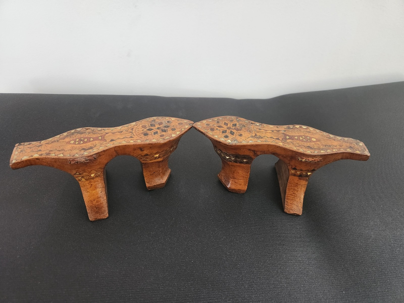 Antique Asian Wood Mother of Pearl Hamman Ottoman Turkish Bath Shoes