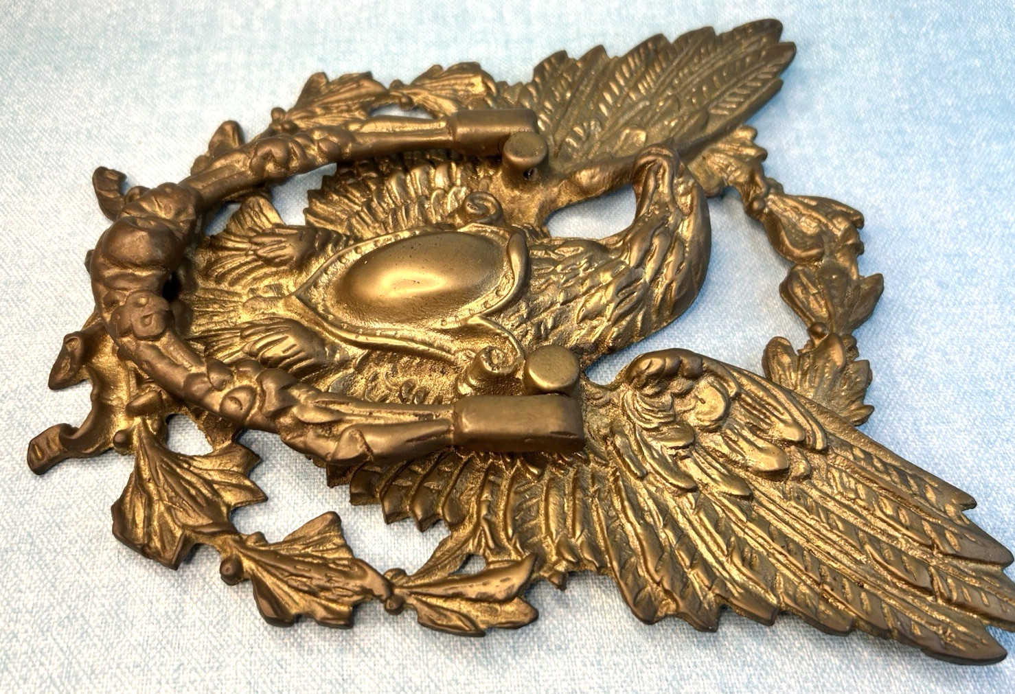American Eagle Door Knocker Large 9″x9″ Vintage Brass Tone