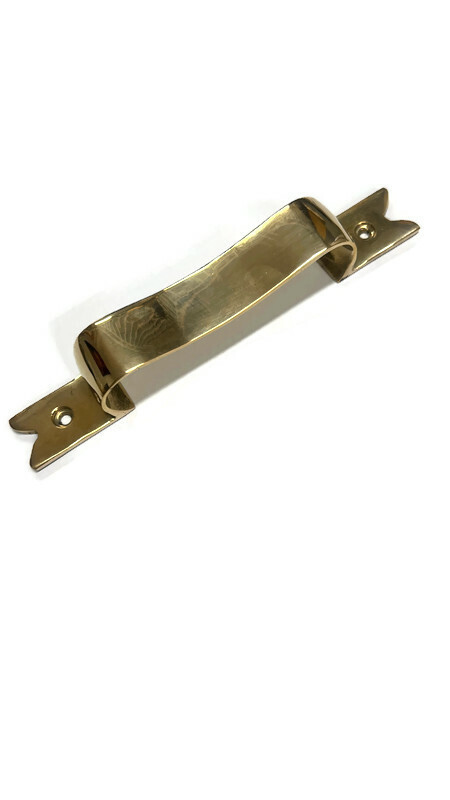 6 PCS D PULLS 7.1/2” handles heavy ribbon solid brass 6.1/2″ centers 16 cm