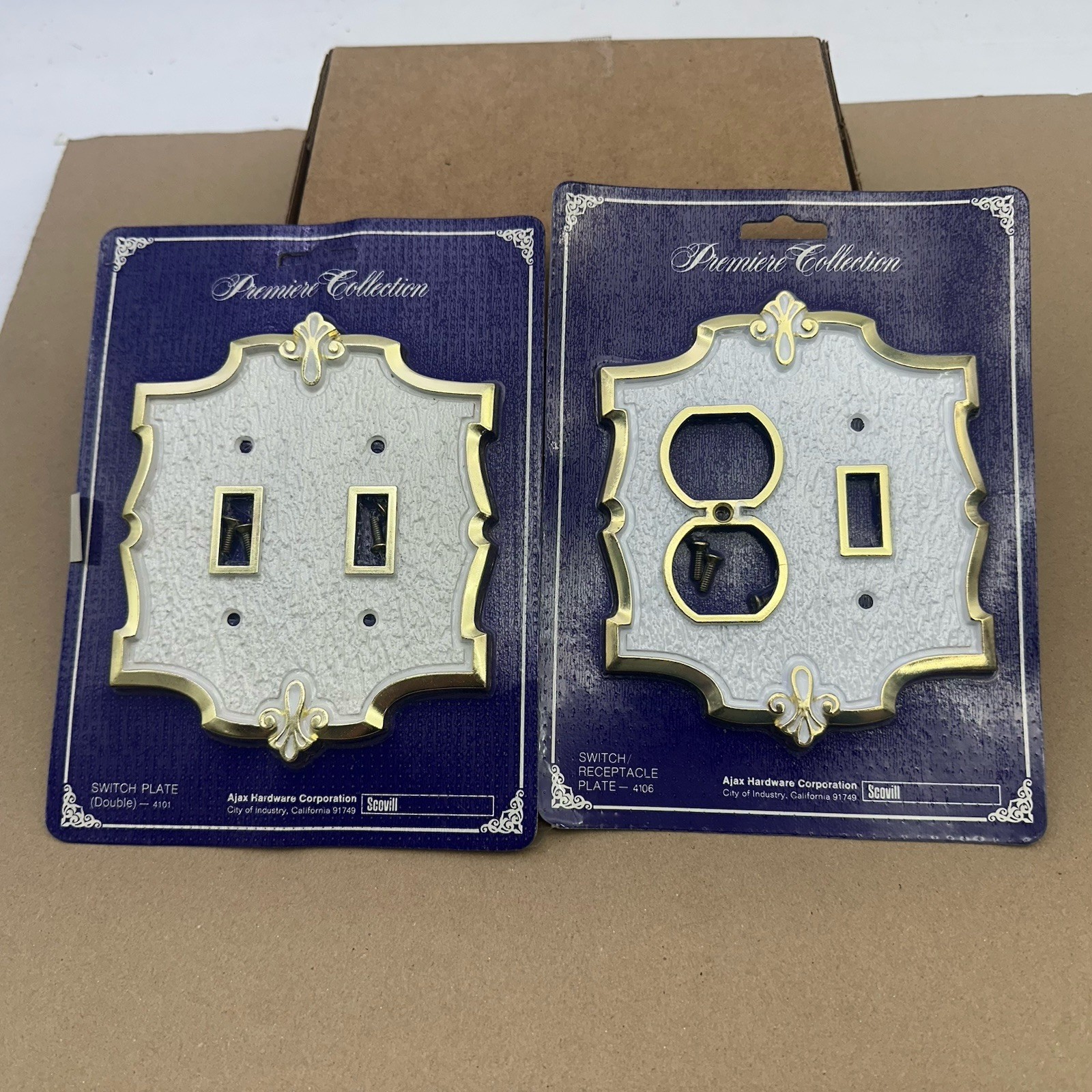 Premiere Collection Ajax Scovill Double Switch Plate Cover Brass NEW 4101 4106