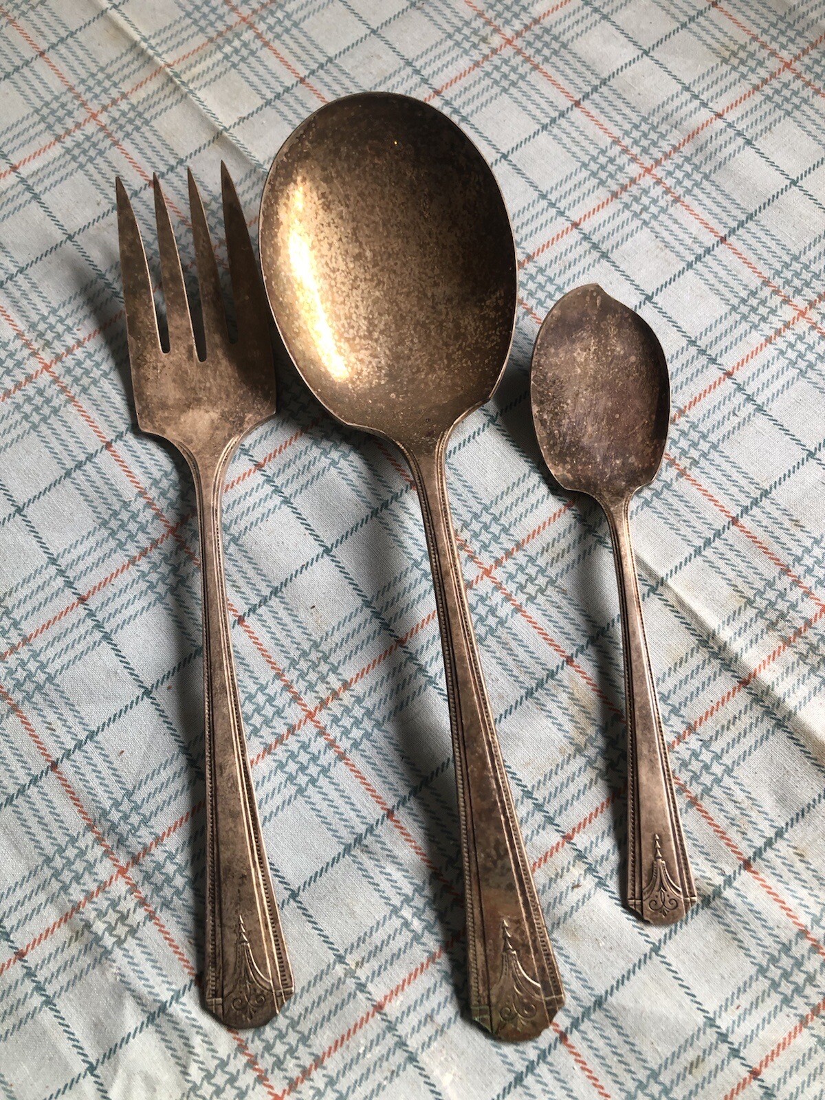 3 Piece Silverware Lot, Oneida George Rogers Co Spoons Fork Lot